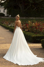 Charming Long Mermaid Sweetheart Satin Wedding Dresses with Slit