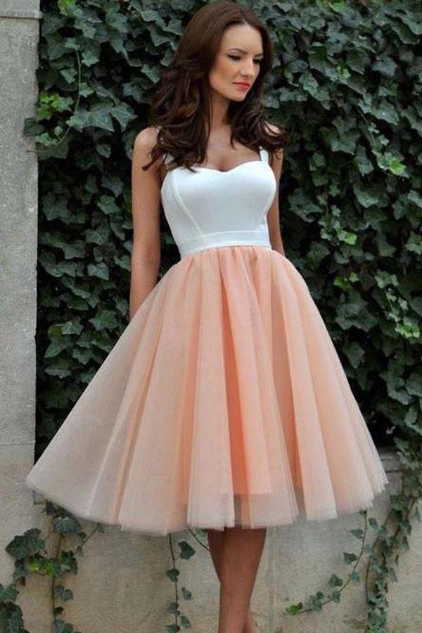 Homecoming Dress Sexy Straps Tulle Short Prom Dress Party Dress