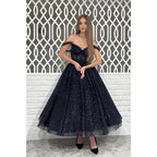 Chic & Modern A-line Off-shoulder Straps Prom Evening Dress