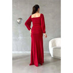 Chic & Modern Glitter Sweetheart Long Sleeves Side Slit Long Prom Dress