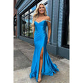Chic & Modern Off-Shoudelr Sleeveless Mermiad Side Slit Ruffles Evening Party Prom Dress