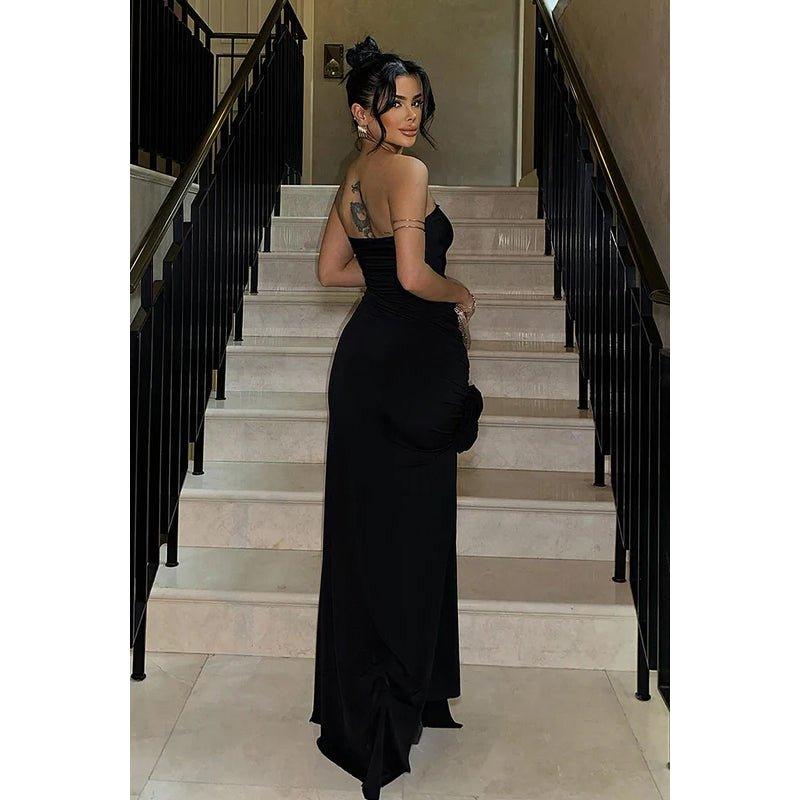 Chic & Modern Off-Shoudler Sleeveless Sheath Side Slit Evening Party Prom Dress