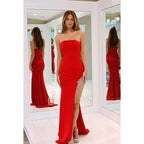 Chic & Modern Off-Shoulder Sleeveless Side Slit Sheath Party Prom Dress