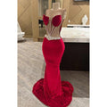 Chic & Modern Sexy Off-Shoudler Sleeveless Mermaid Evening Party Prom Dress With Rhinestones