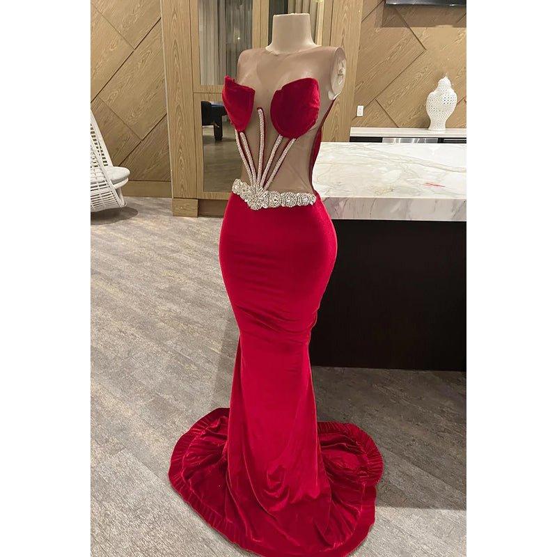 Chic & Modern Sexy Off-Shoudler Sleeveless Mermaid Evening Party Prom Dress With Rhinestones