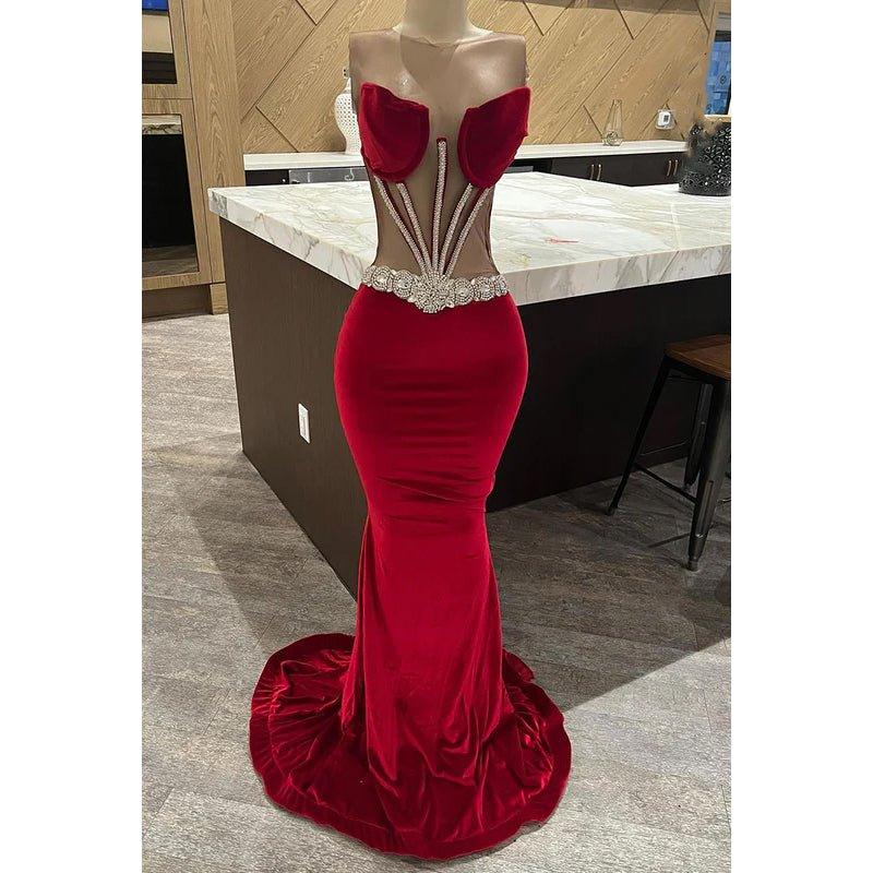 Chic & Modern Sexy Off-Shoudler Sleeveless Mermaid Evening Party Prom Dress With Rhinestones