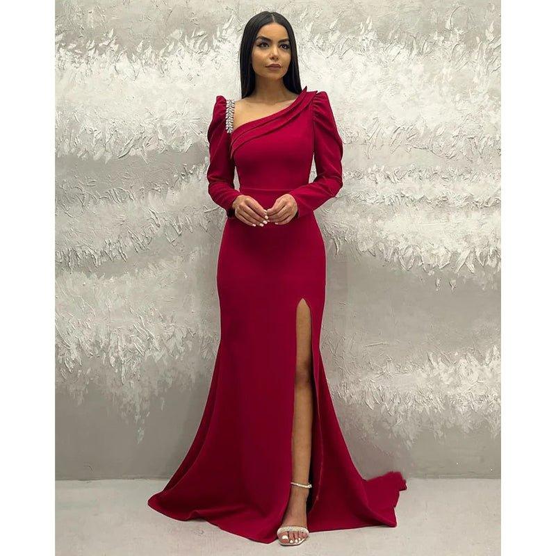 Chic & Modern Sheath Beaded Long Sleeves Long Prom Evening Dress