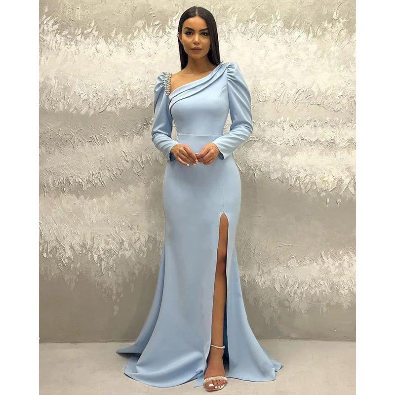 Chic & Modern Sheath Beaded Long Sleeves Long Prom Evening Dress