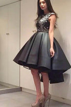 Chic Modern Sparking Beading High Low Organza Homecoming Dress