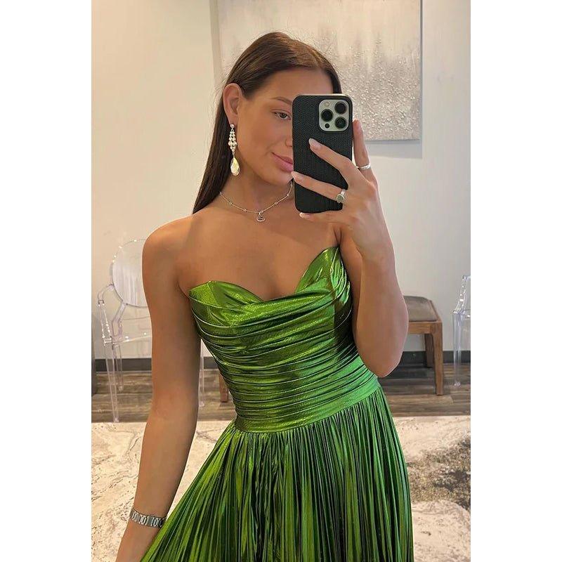 Chic & Morden Sleeveless V-neck Side Slit Evening Party Prom Dress