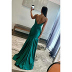 Chic & Morden Spaghetti Straps Scoop Side Slit Backless Trumpet Formal Prom Dress