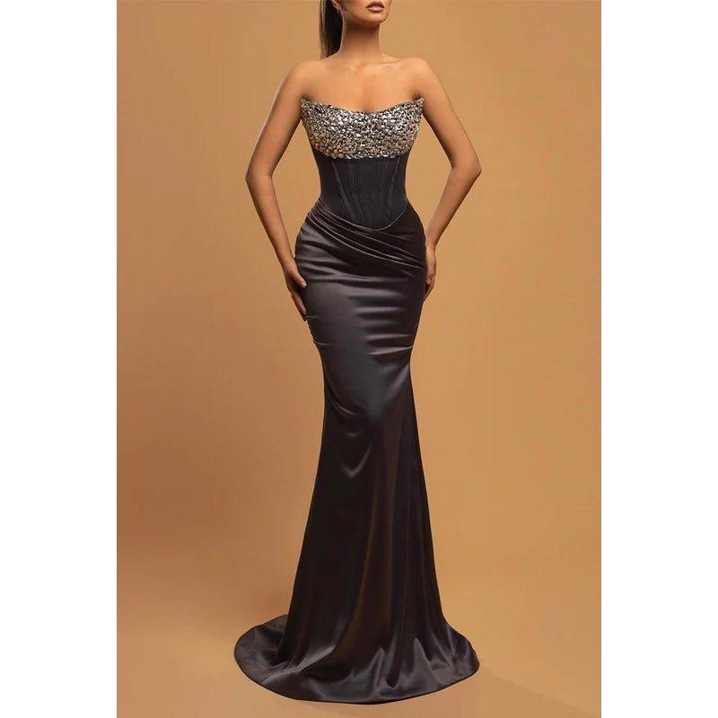 Chic & Morden Trumpet Sleeveless Off-Shoulder Ruched Party Prom Dress