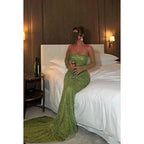 Chic & Sparkly Off-Shoulder Mermaid Long Sleeves Evening Party Prom Dress