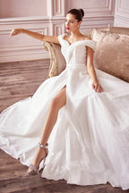 Glitter Long Plus Size Wedding Dress