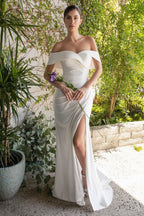 Off Shoulder Long Wedding Dress