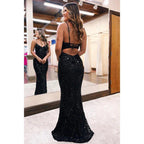 Classic Morden V-neck Spahetti Straps Slit Mermaid Evning Party Prom Dress