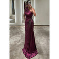 Classic Timeless One shoulder Sleeveless Ruched Formal Prom Dress