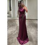 Classic Timeless One shoulder Sleeveless Ruched Formal Prom Dress