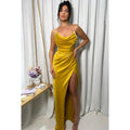 Classic & Timeless Scoop Sleeveless Side Slit Sheath Ruched Formal Party Prom Dress