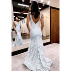 Classic & Timeless V-Neck V Back Mermaid Trumpet Mermaid Party Prom Dress