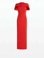 Column Formal Sweep Train Sleeveless Jewel Neck Stretch Crepe with Bow(s) Evening Gown Elegant Dress