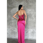 Couture & Elegant Sheath/Column Off-Shoudler Sleeveless Side Slit Ruched Party Prom Dress