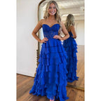 Couture & Ornate A-line Sweetheart Ruched Sleevelss Formal Party Prom Dress