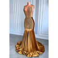 Couture & Ornate Ruffles Fully Sequins Mermaid Deep V-neck Sleeveless Prom Dress