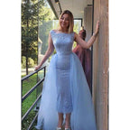 Couture & Ornate Sheath/Column Sleeveless Applique Formal Party Prom Dress