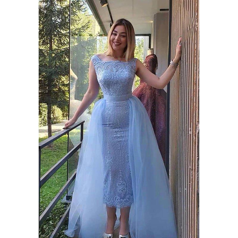 Couture & Ornate Sheath/Column Sleeveless Applique Formal Party Prom Dress