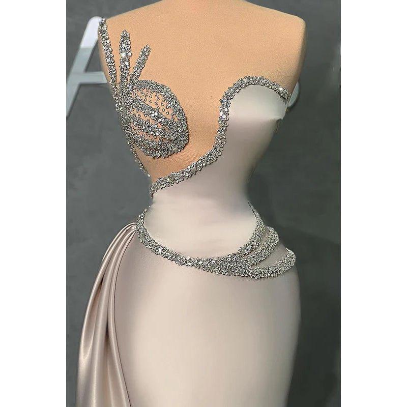 Couture & Ornate Sleeveless V-neck Sheath Formal Prom Dress