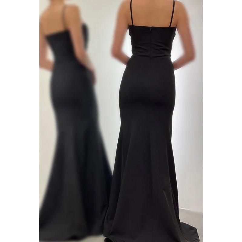 Couture & Ornate Spaghetti Straps Trumpet Sweetheart Party Prom Dress With Rhinestones