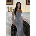 Couture & Ornate Sparkly Short Sleeves Scoop Sequins Sheath Prom Dress