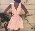 Custom Made V Neck Short Prom Dress Pink V Neck Homecoming Dress