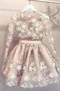 Cute Long Sleeve Homecoming Dress Short Prom Dress Party Dress