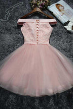 Cute Lace Tulle Short Prom Dress Homecoming Dress