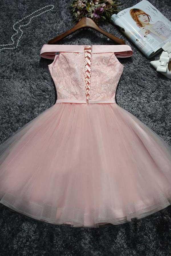 Cute Lace Tulle Short Prom Dress Homecoming Dress