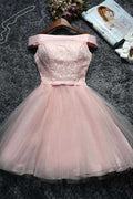 Cute Lace Tulle Short Prom Dress Homecoming Dress