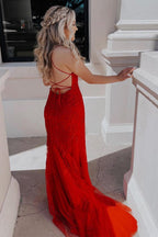 Mermaid Long Prom Dress Backless Evening Dress