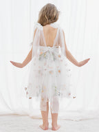 A-Line Sleeveless Floral Embroidered Tulle Toddler Flower Girl Dress
