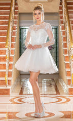 Sheer Embroidered Cocktail Dress