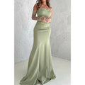 Strapless Trumpet with Train Party Prom Evening Dress
