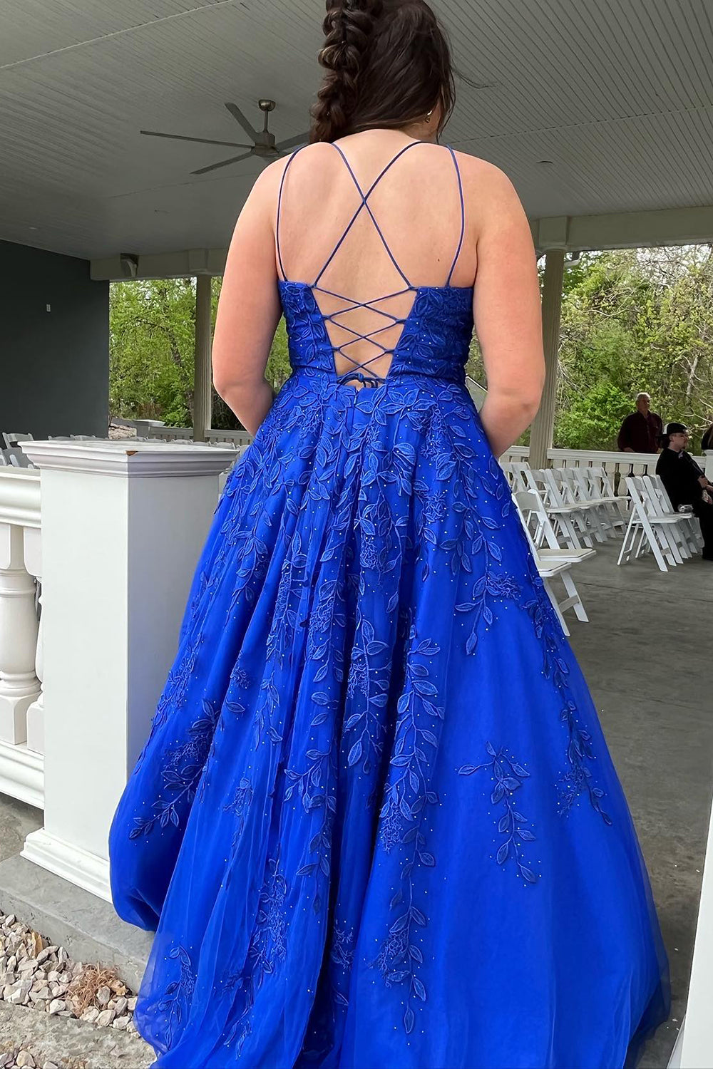Princess Spaghetti Straps Prom Dress