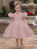Ball-Gown/Princess Satin Knee-length Flower Girl Dress