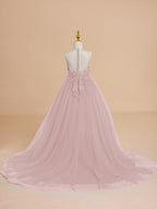 Ball-Gown/Princess Tulle Sweep Train Flower Girl Dress