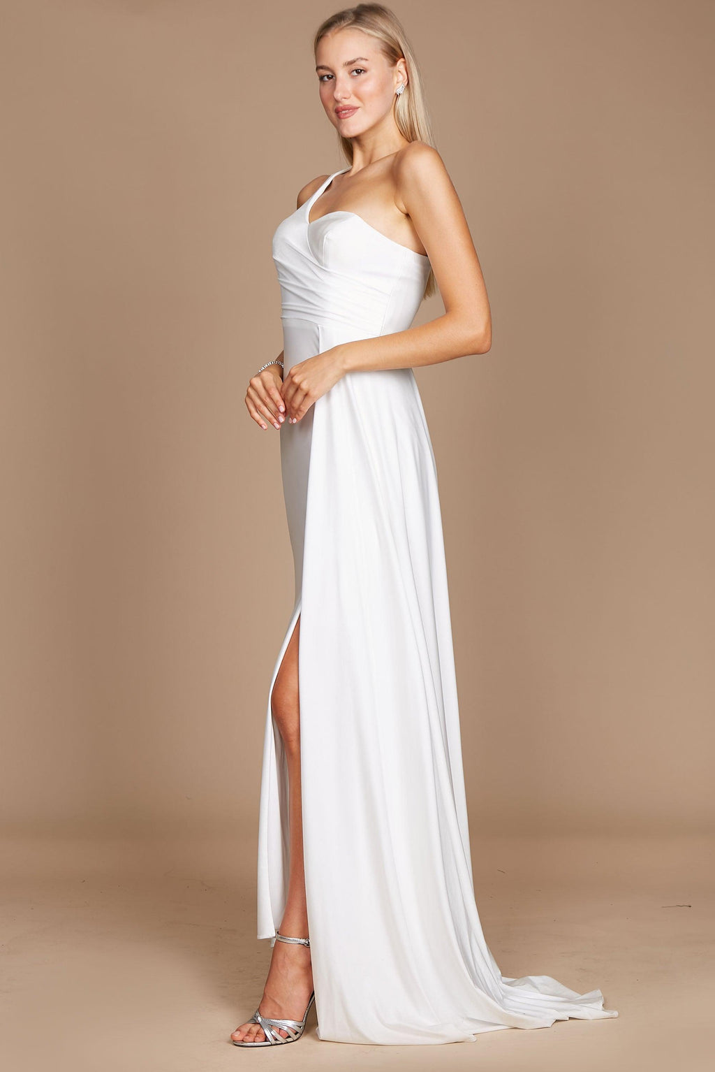 Long One Shoulder Wedding Dress