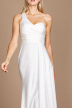 Long One Shoulder Wedding Dress