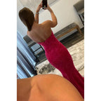Sexy V-neck Mermaid Long Prom Dress Glitter