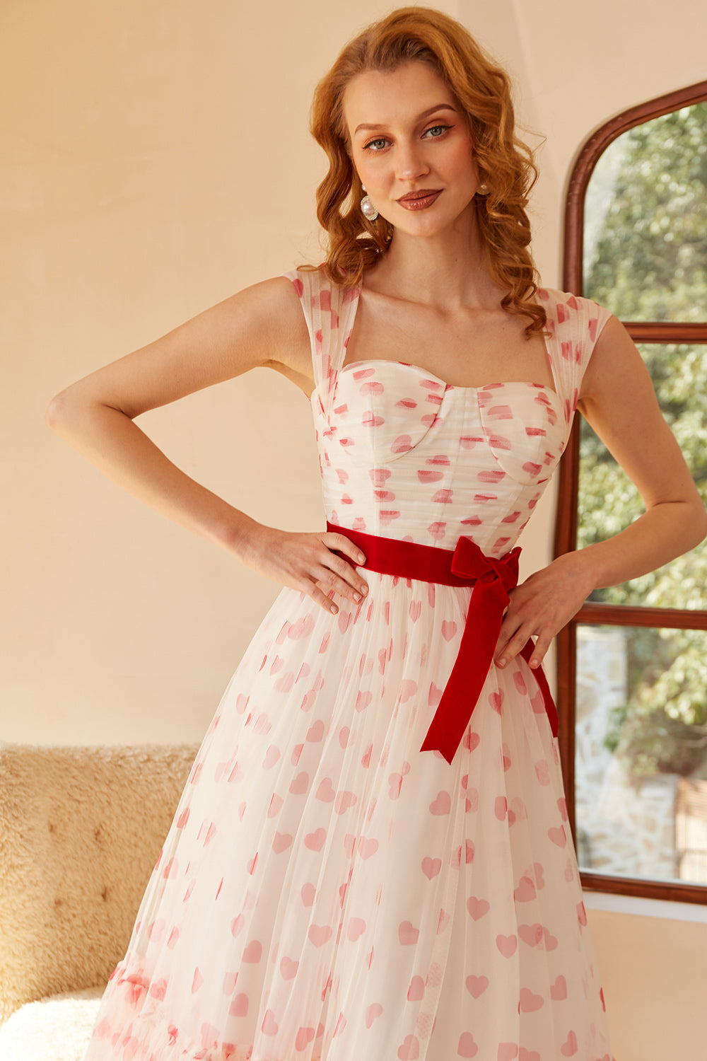 Princess A Line Sweetheart Long Prom Dress with Bowknot