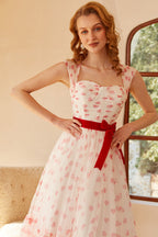 Princess A Line Sweetheart Long Prom Dress with Bowknot